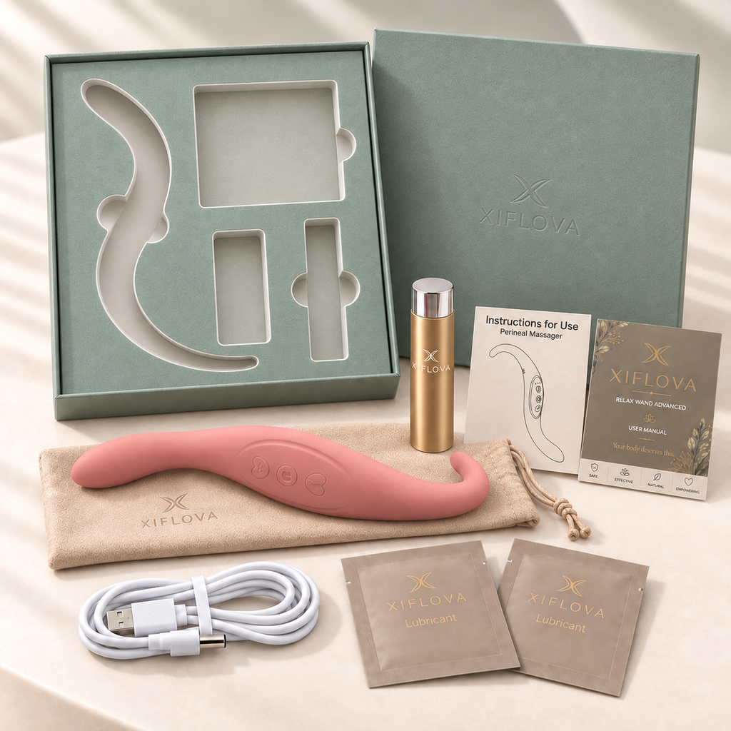 XIFLOVA Relax Wand Advanced kit — box, pouch, manual, lubricant